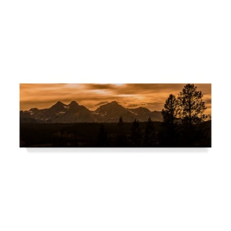 Brenda Petrella Photography Llc 'Sunset In The Sawtooth Mountains' Canvas Art,8x24